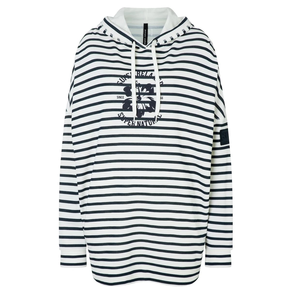 Дамски суичър super.natural Women's Feel Good Stripe Hibiskus Bio Hoodie - Stripe / Salute