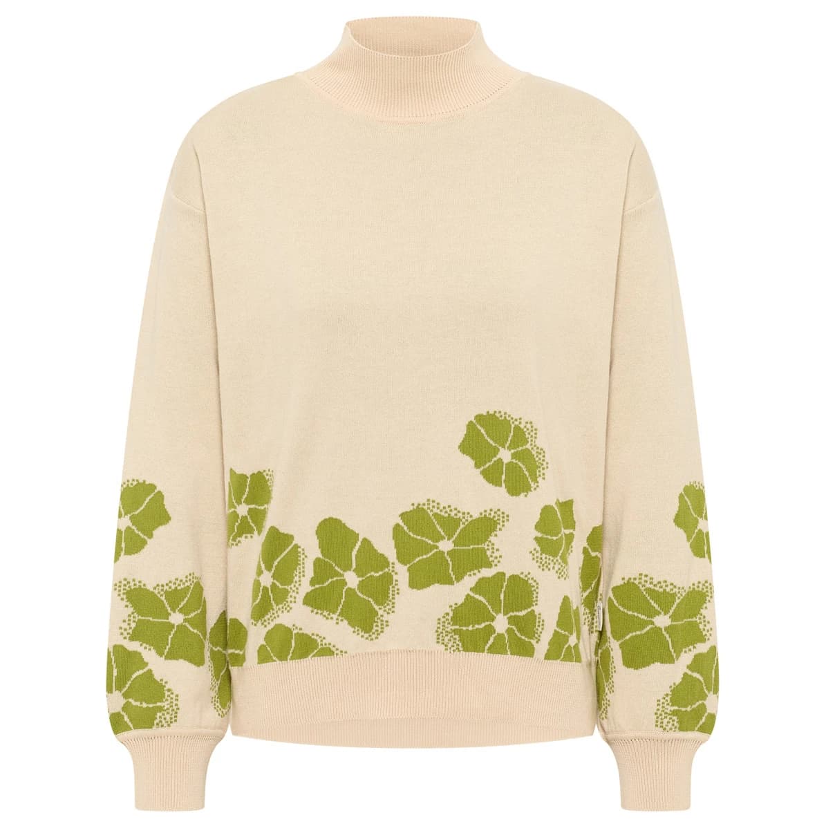 Дамски пуловер Tranquillo Women's Gemütlicher Strickpullover Jumper - Sand Flowers
