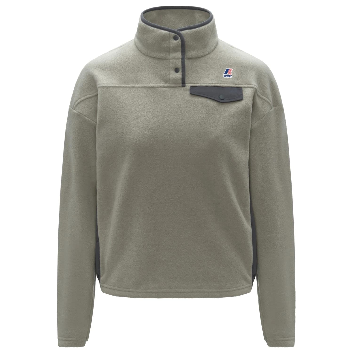 Дамски пуловер K-Way Women's Benedicte 4.0 Polar Jumper - Green Oak / Grey Shadow