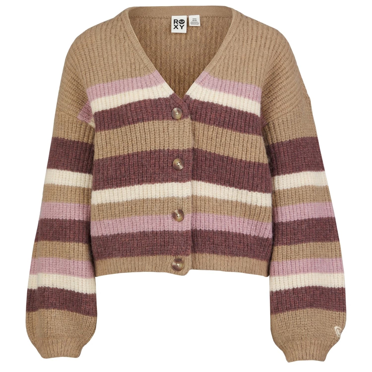 Дамски пуловер Roxy Women's Marble Tiles Stripe Jumper - Woodsmoke