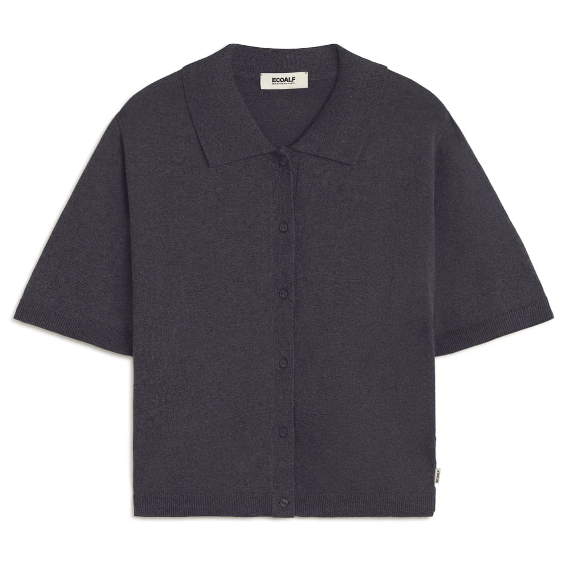 Дамски пуловер Ecoalf Women's Juniper Knit Polo shirt - Storm Blue