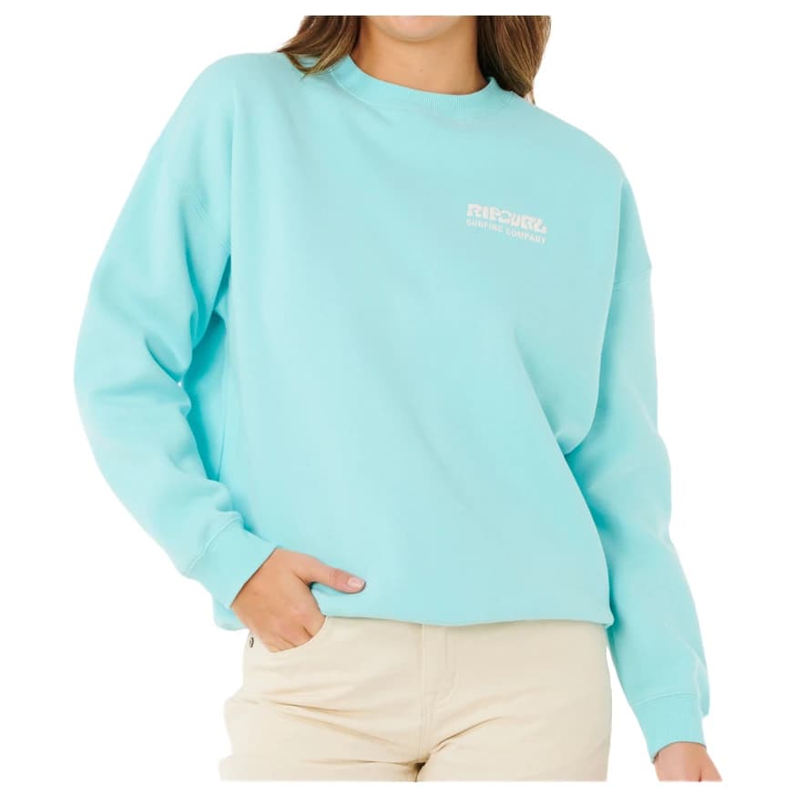 Дамски пуловер Rip Curl Women's Surf Puff Inspired Crew Jumper - Light Sea Blue