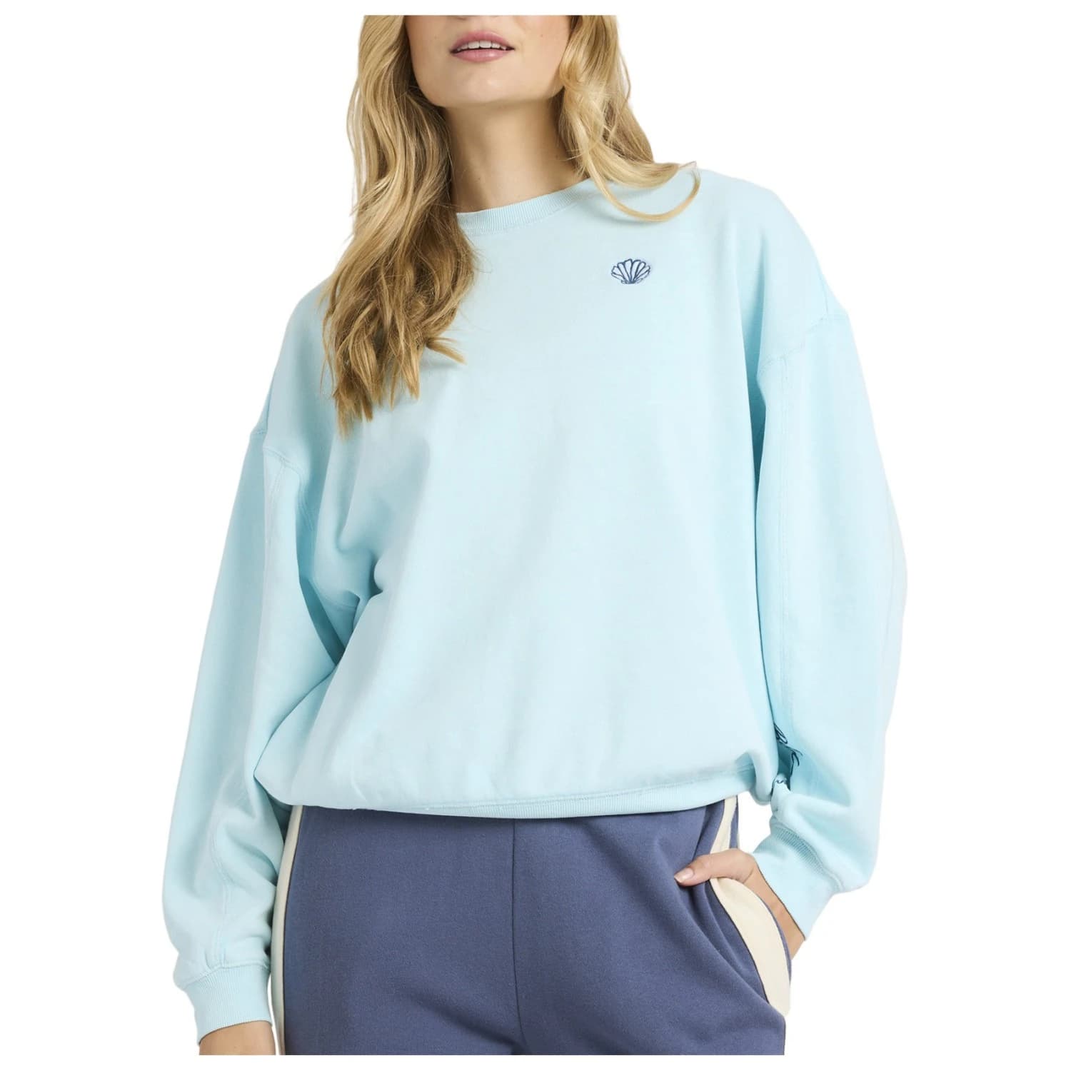 Дамски пуловер Billabong Women's Sanibel Kendal Crew Fleece Jumper - Pool Blue