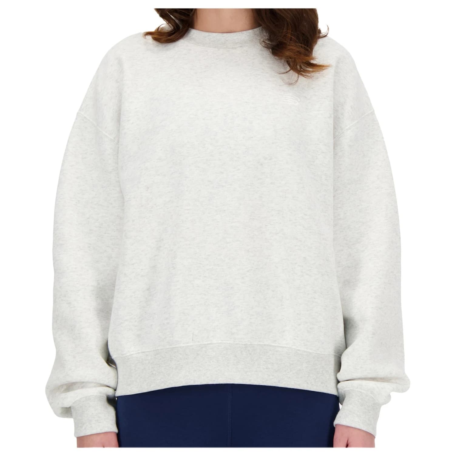 Дамски пуловер New Balance Women's Sport Essentials Fleece Crew Jumper - Ash Heather
