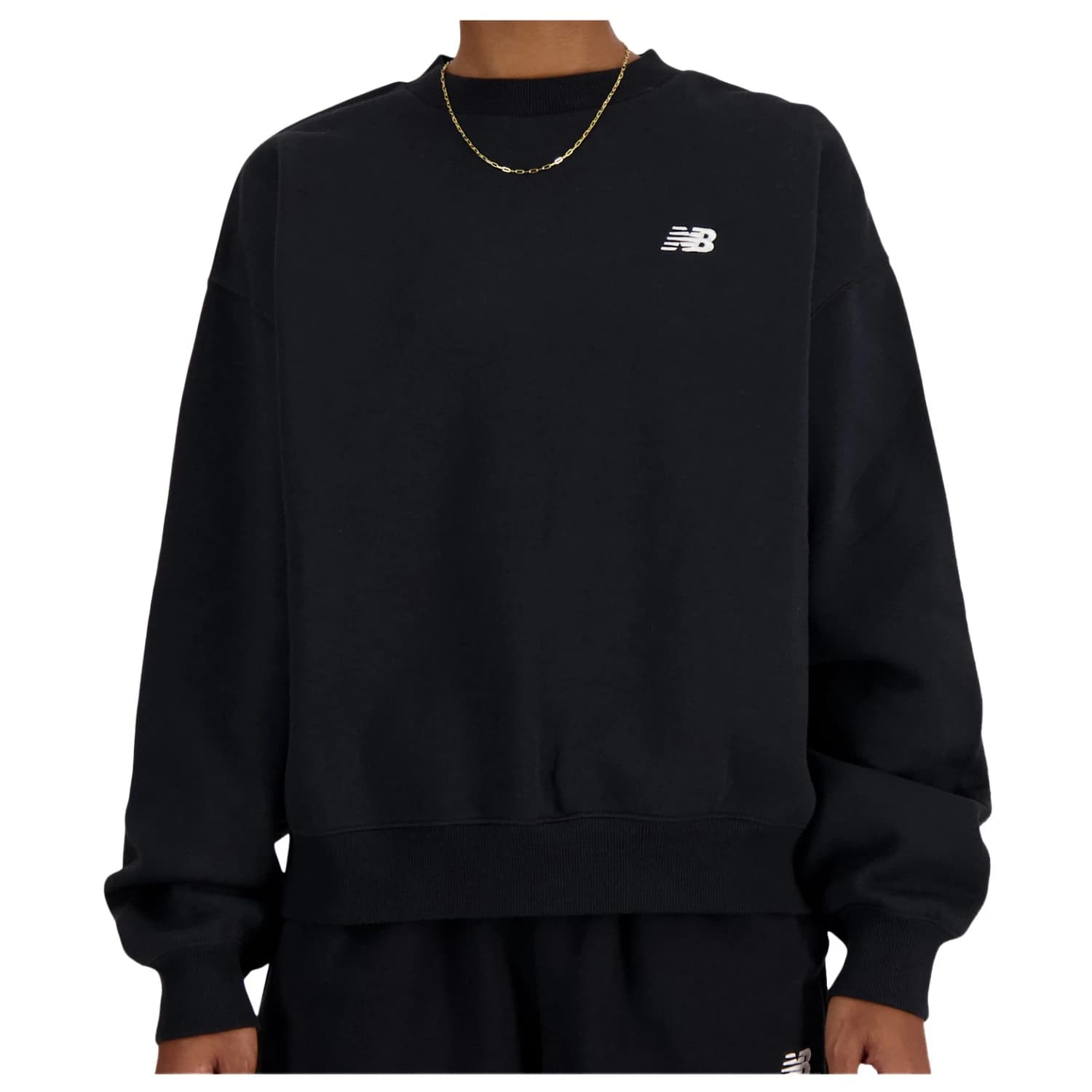 Дамски пуловер New Balance Women's Sport Essentials Fleece Crew Jumper - Black