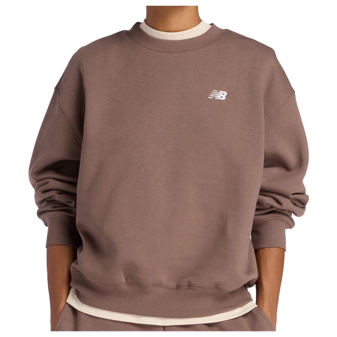 Дамски пуловер New balance Women's Sport Essentials Fleece Crew Jumper - Cortado