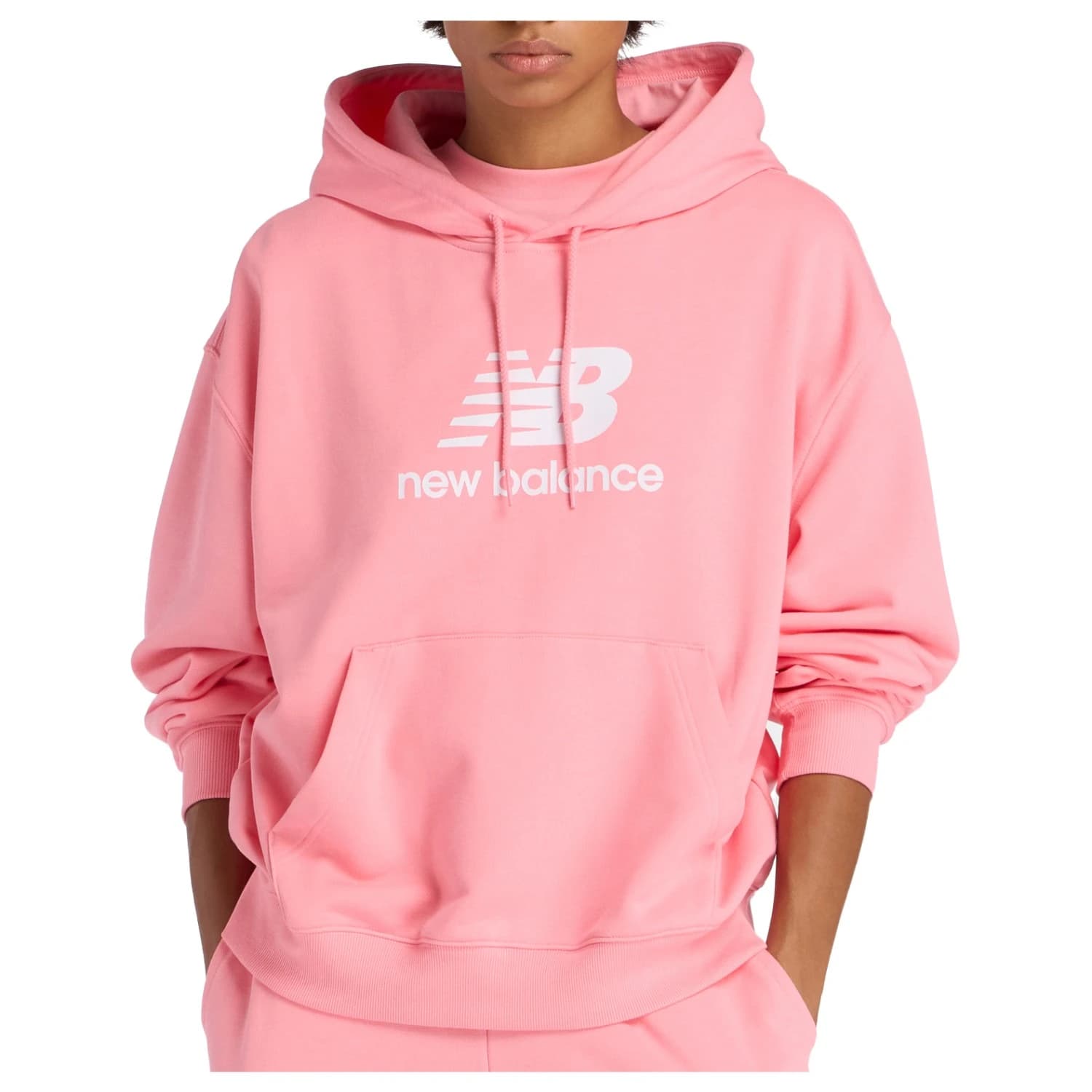 Дамски суичър New Balance Women's Sport Essentials French Terry Logo Hoodie - Double Bubble