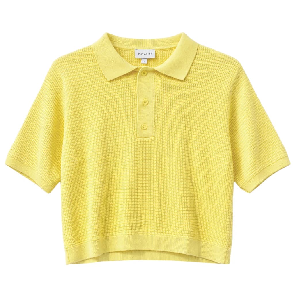 Дамски пуловер Mazine Women's Knit Polo Jumper - Pastel Yellow