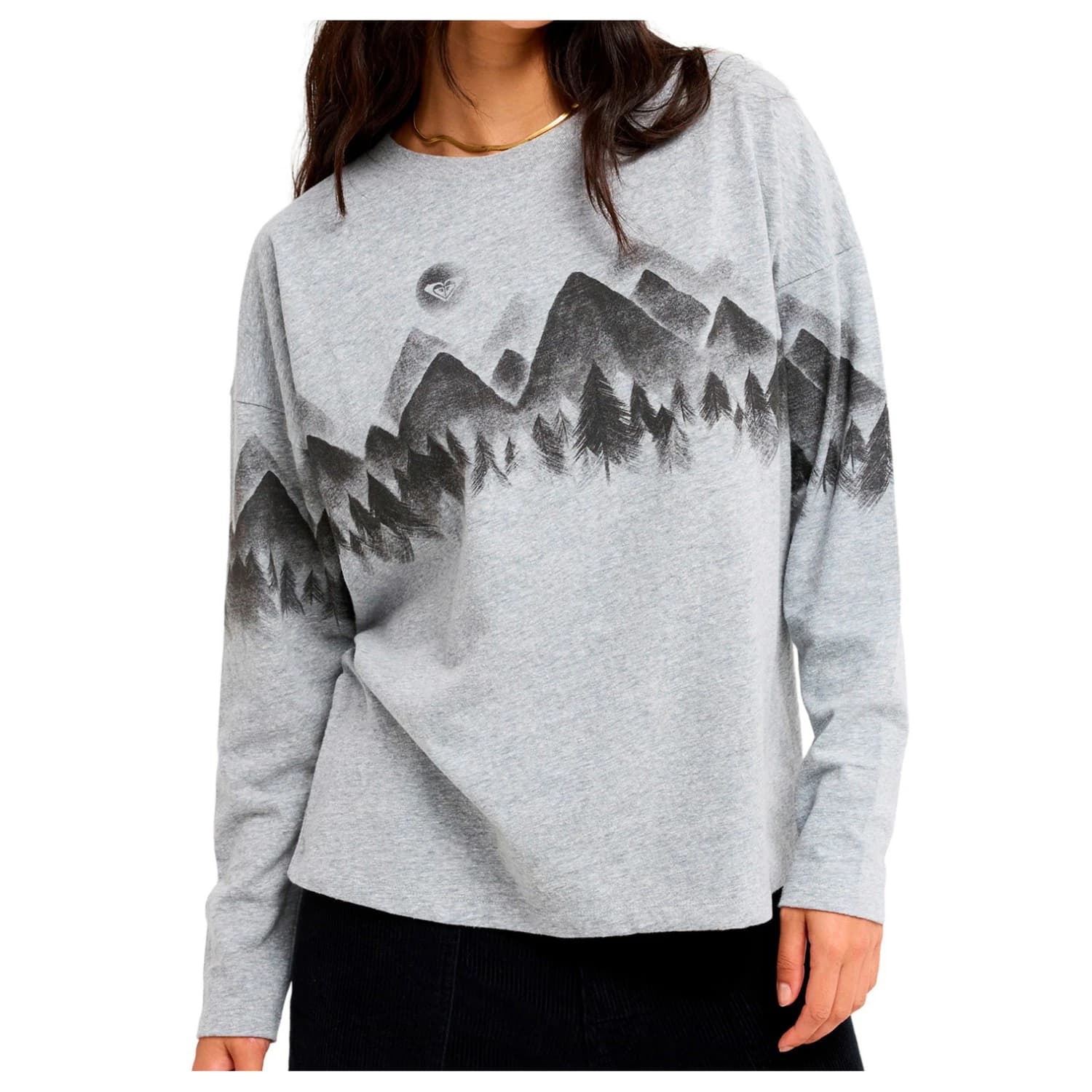 Дамски пуловер Roxy Women's Happiness Is Surfing Jumper - Heather Grey