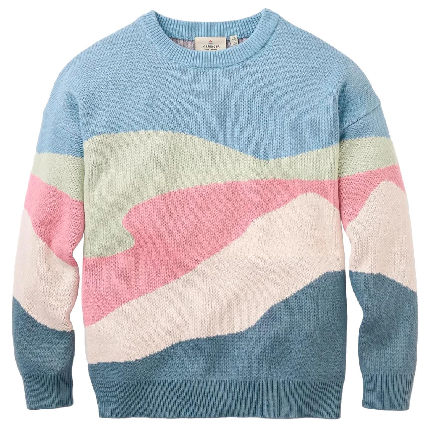 Дамски пуловер Passenger Women's Scenic Recycled Knitted Jumper 2.0 Jumper - Scenic Stormy Blue