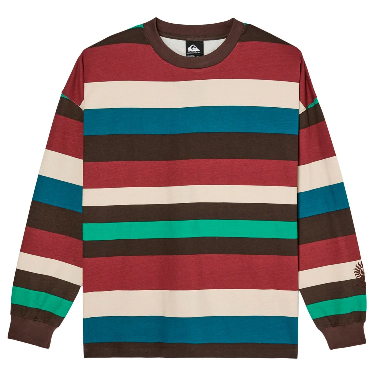 Дамски пуловер Quiksilver Women's Sibbald L/S Tee Jumper - Java Stripe Qsw