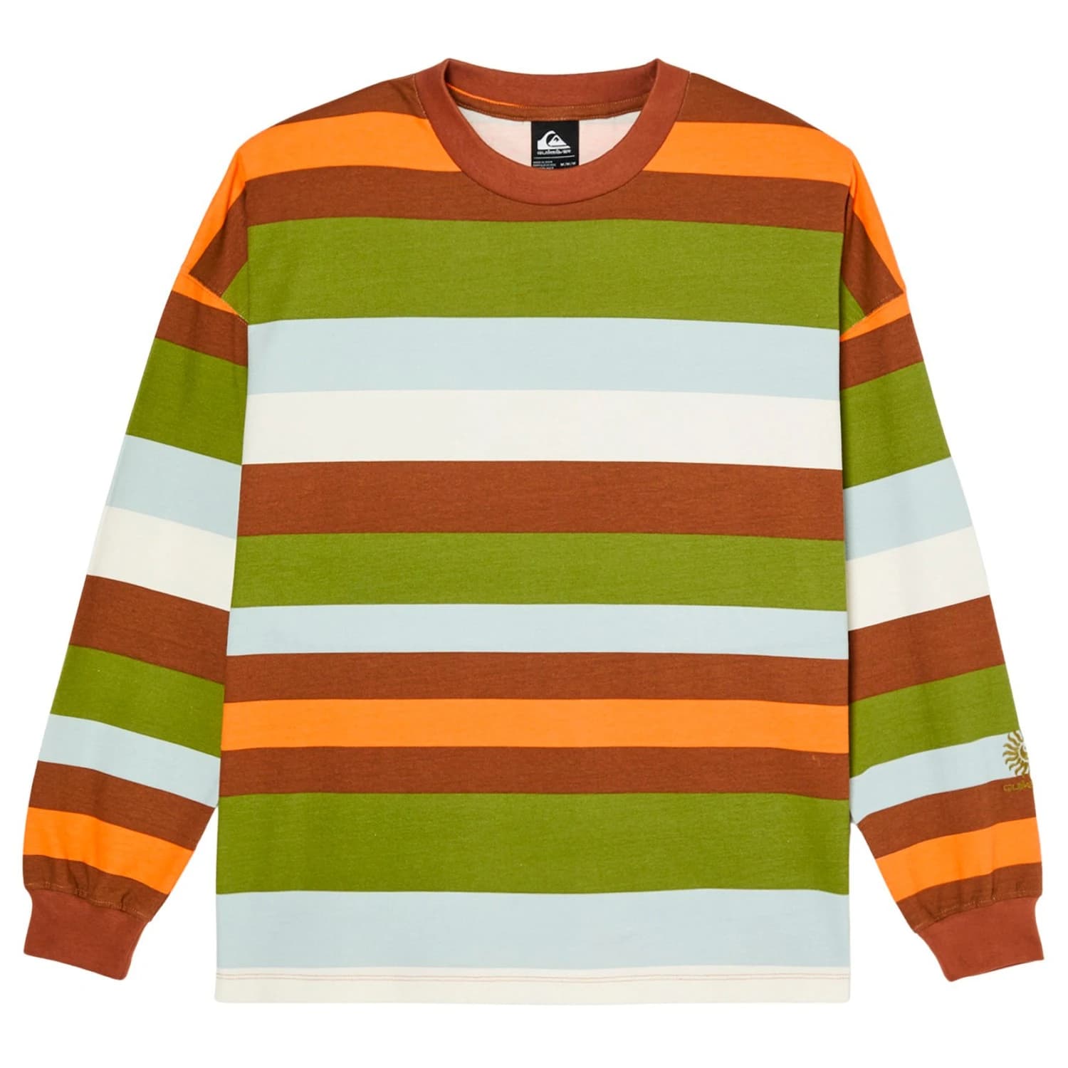 Дамски пуловер Quiksilver Women's Sibbald L/S Tee Jumper - Rawhide Stripe Qsw