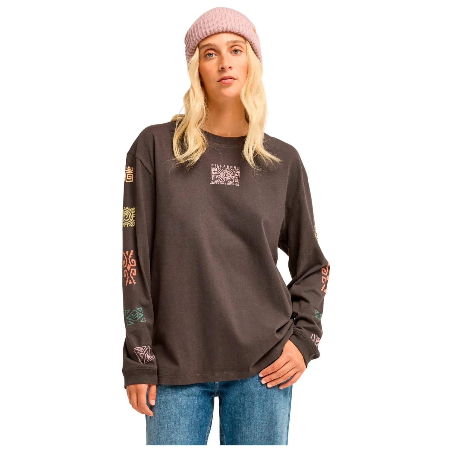 Дамски пуловер Billabong Women's Adiv Stamp L/S Tee Longsleeve - Black Sands