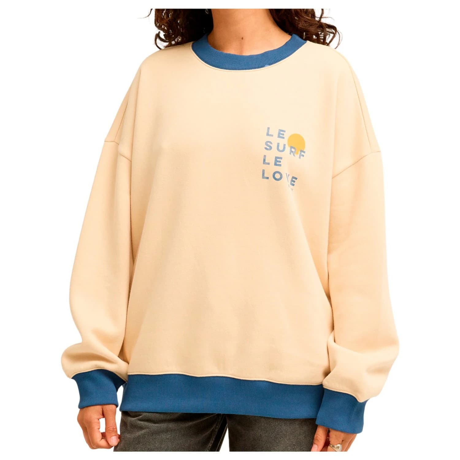 Дамски пуловер Billabong Women's Le Love Surf Crew Jumper - White Cap