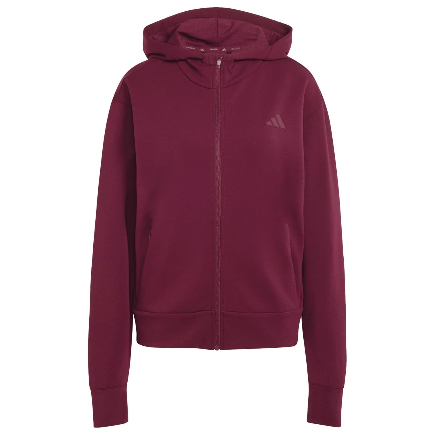 Суичър adidas Women's D4T Workout Full Zip Hooded Sweatshirt Hoodie - Maroon