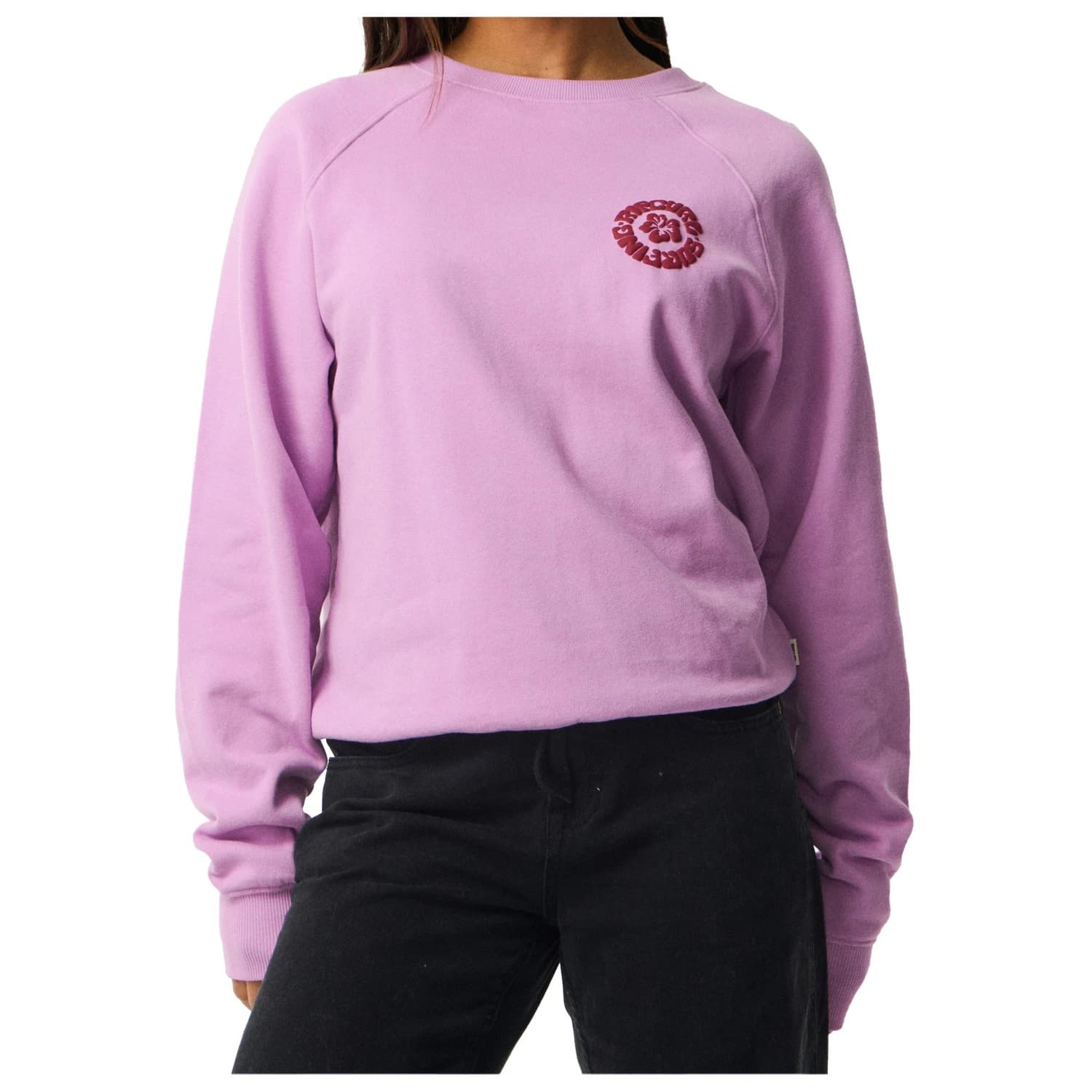 Дамски пуловер Rip Curl Women's Surf Puff Raglan Relaxed Crew Jumper - Bright Lilac