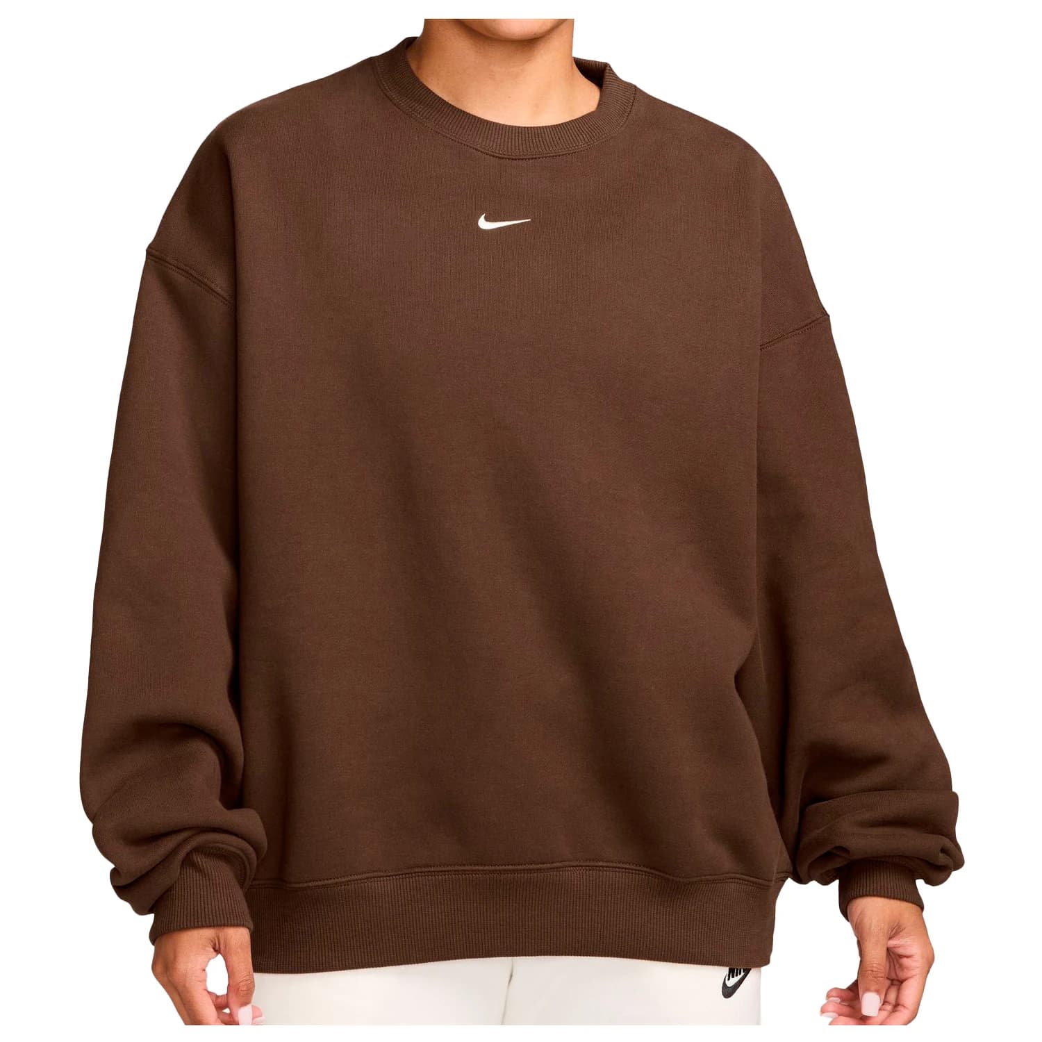 Дамски пуловер Nike Women's Studio Fleece MW Oversize Crew Jumper - Cacao Wow / Sail