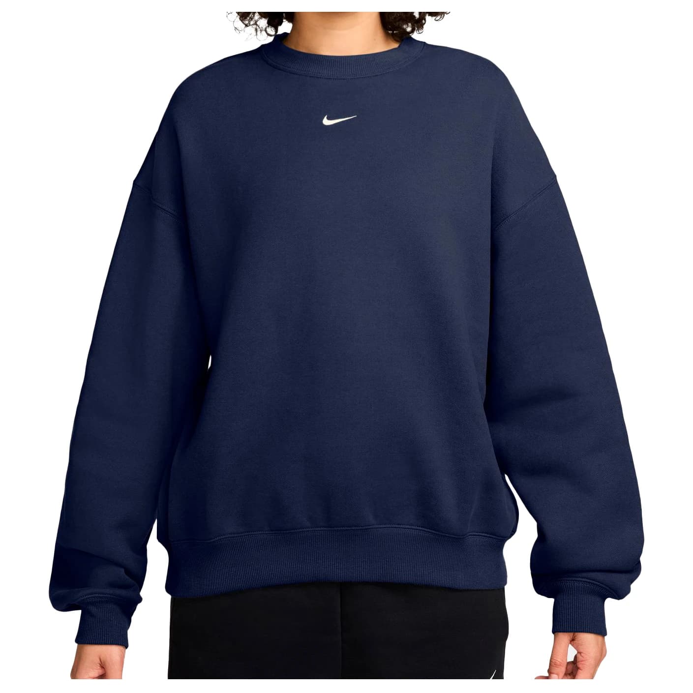 Дамски пуловер Nike Women's Studio Fleece MW Oversize Crew Jumper - Midnight Navy / Sail