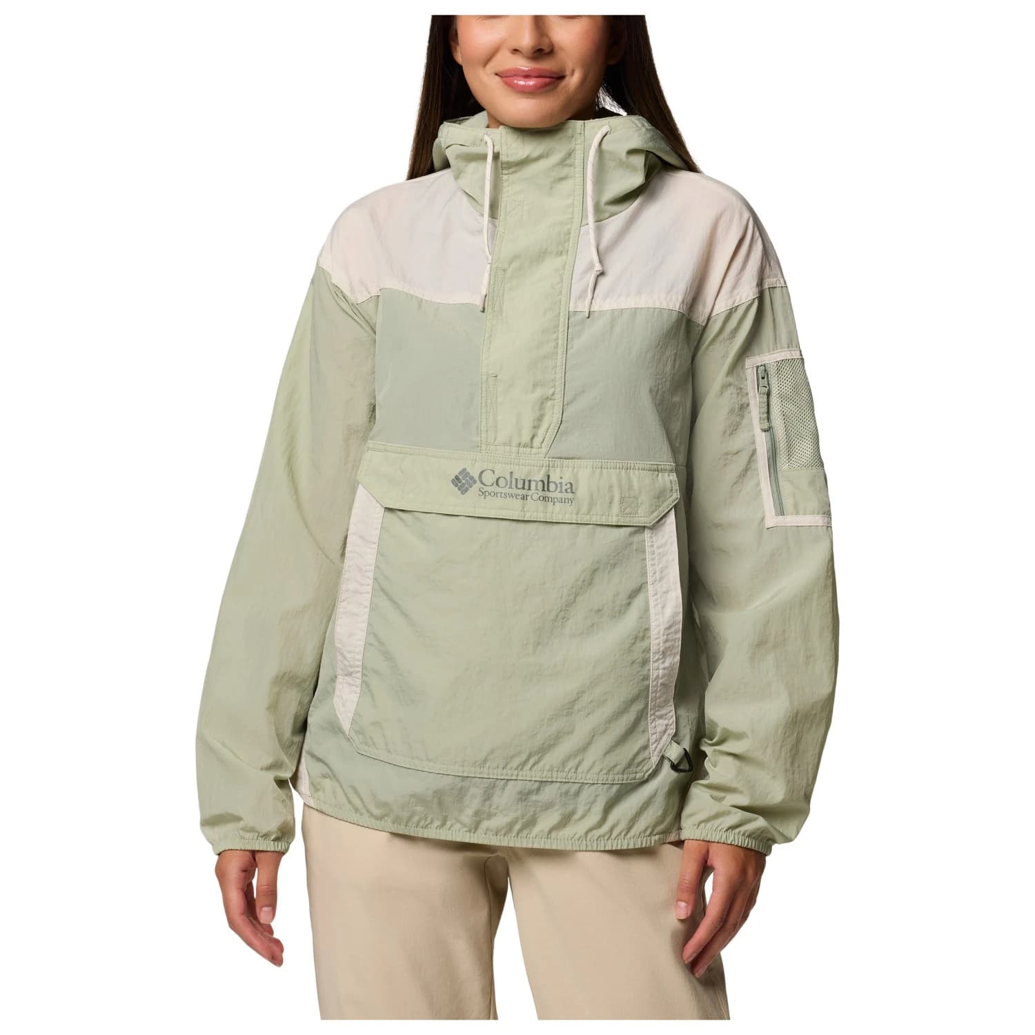 Дамско ветрозащитно яке Columbia Women's Challenger II Windbreaker Windproof jacket - Safari / Dark Stone