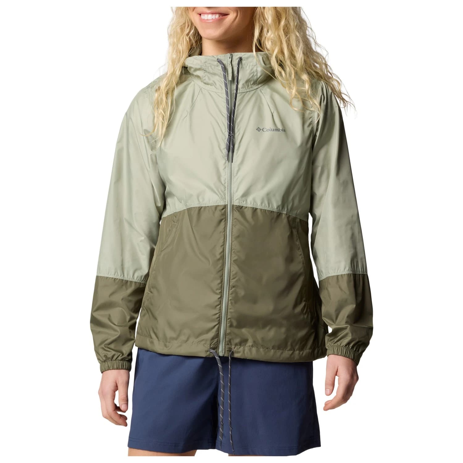 Дамско ветрозащитно яке Columbia Women's Flash Forward II Windbreaker Windproof jacket - Safari / Stone Green