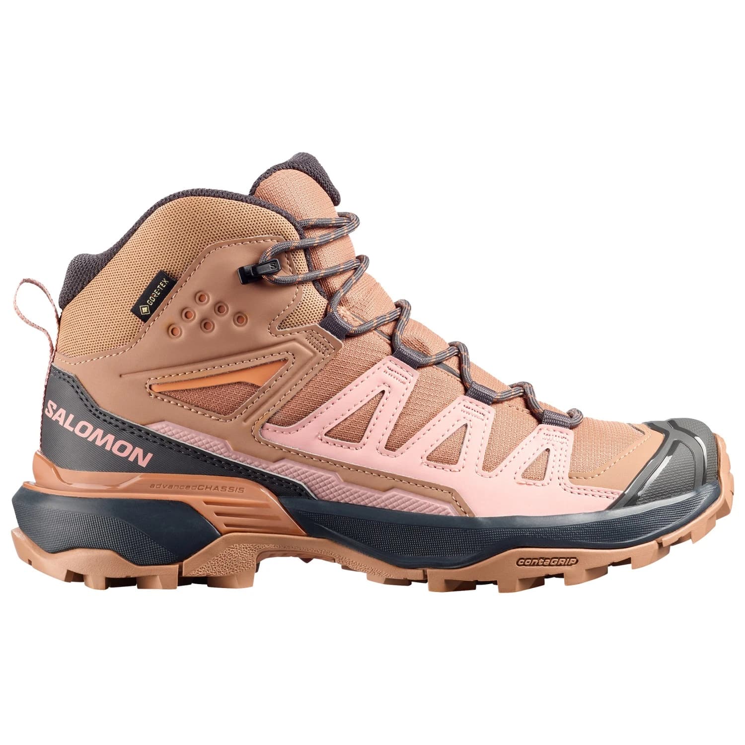 Дамски туристически обувки Salomon Women's X Ultra 360 Mid GTX Walking boots - Burro / Shadow Gray / Pecan Brown