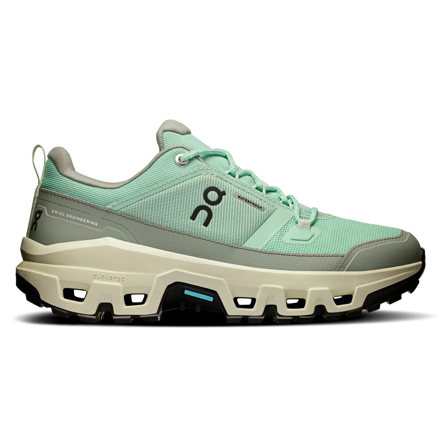 Дамски туристически обувки On Women's Cloudrock Low WP Walking boots - Mineral / Aloe