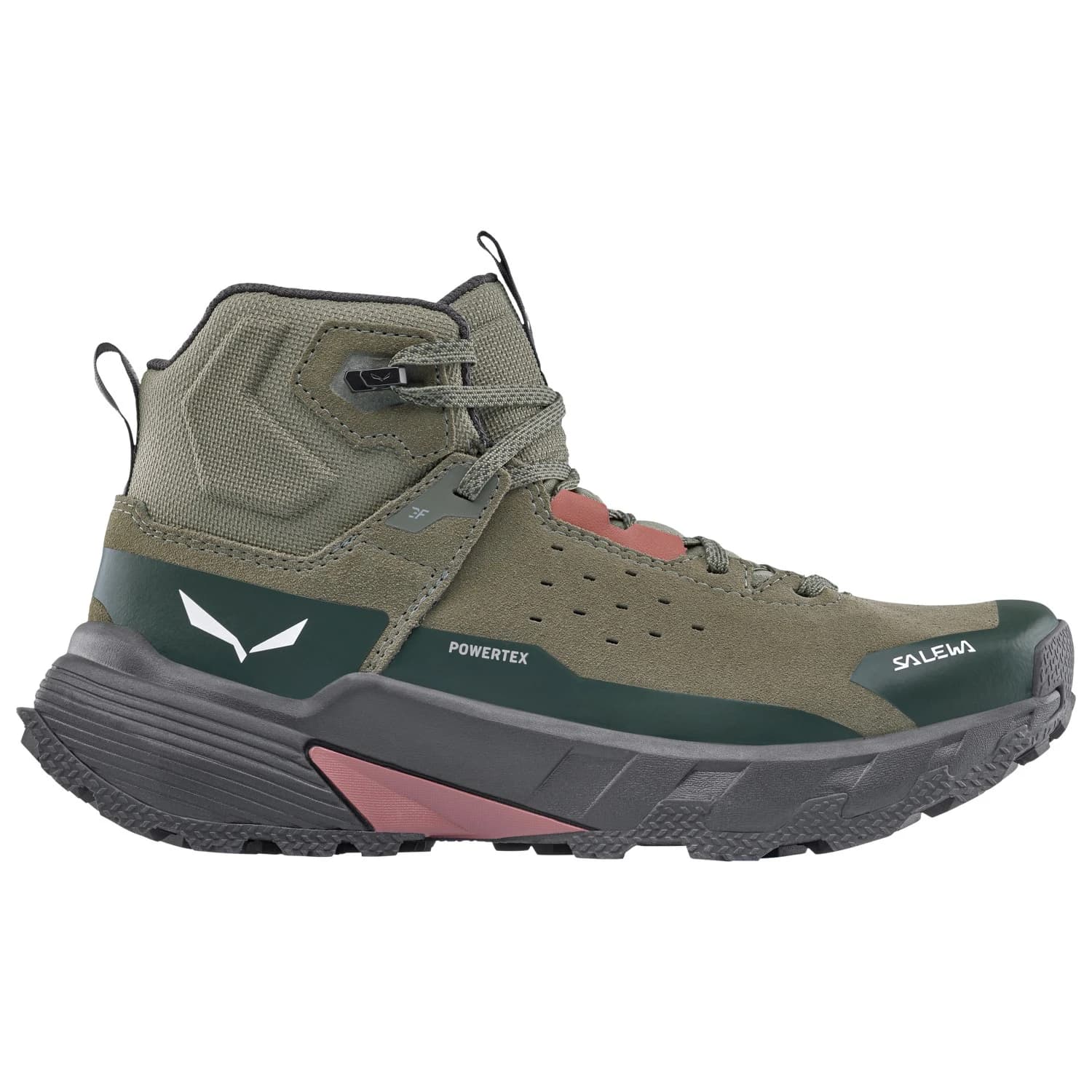 Дамски туристически обувки Salewa Women's Pedroc 2 Leather Mid PTX Walking boots - Faded Green / Dark Olive