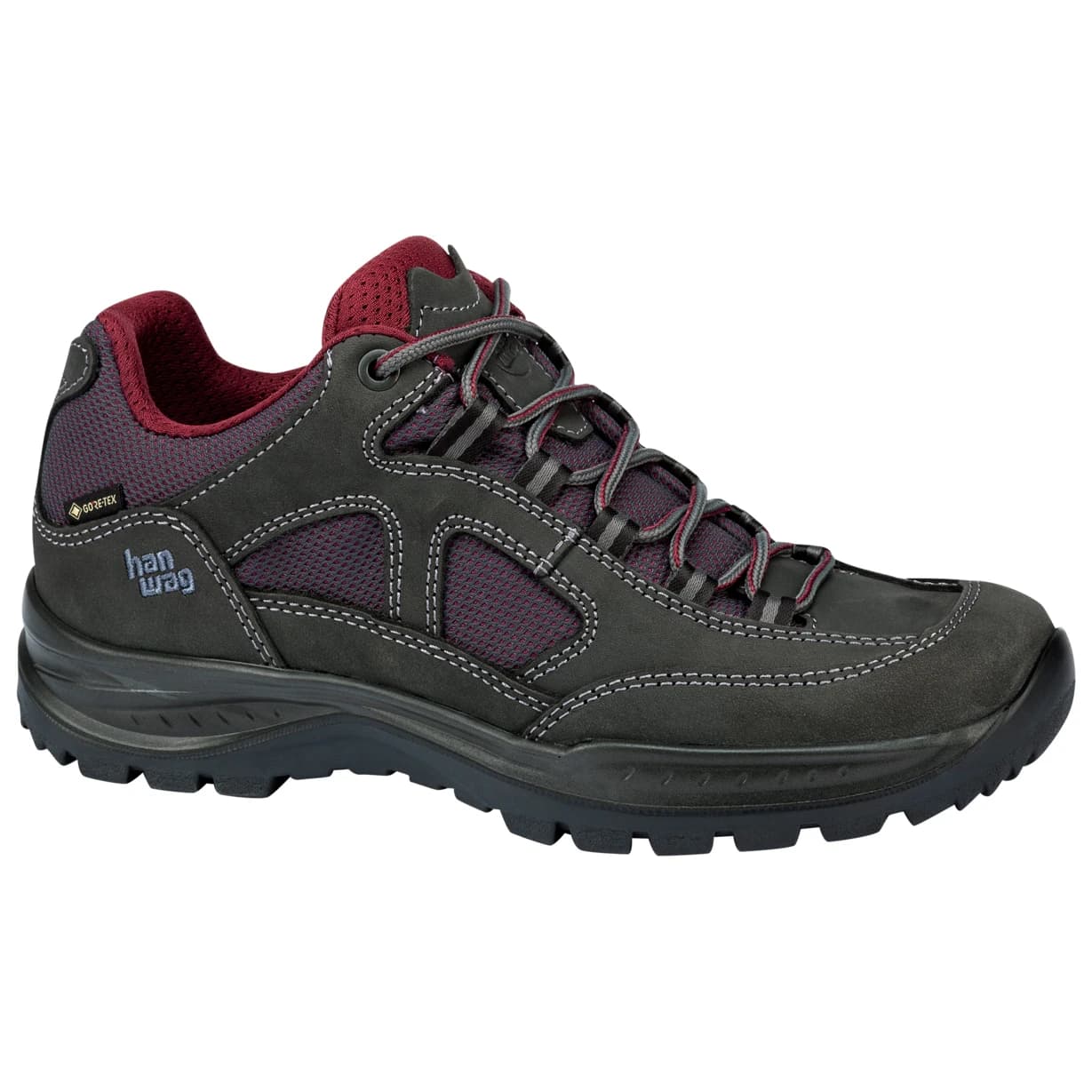 Дамски туристически обувки Hanwag Women's Gritstone II GTX Walking boots - Asphalt / Dark Garnet