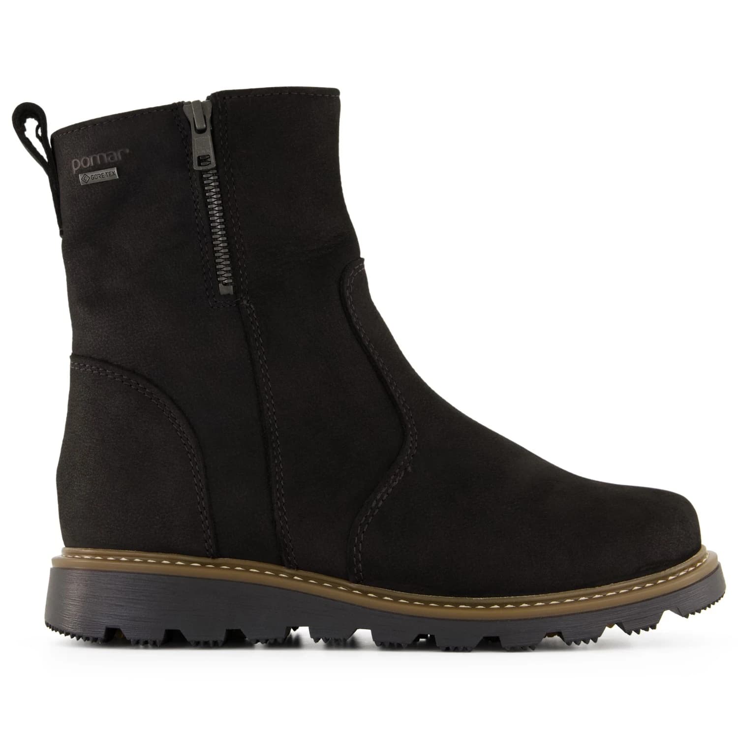 Дамски зимни ботуши Pomar Women's Tassu GTX Grip-Sole Ankle Boot Wide Winter boots - Black Rugged Nubuck