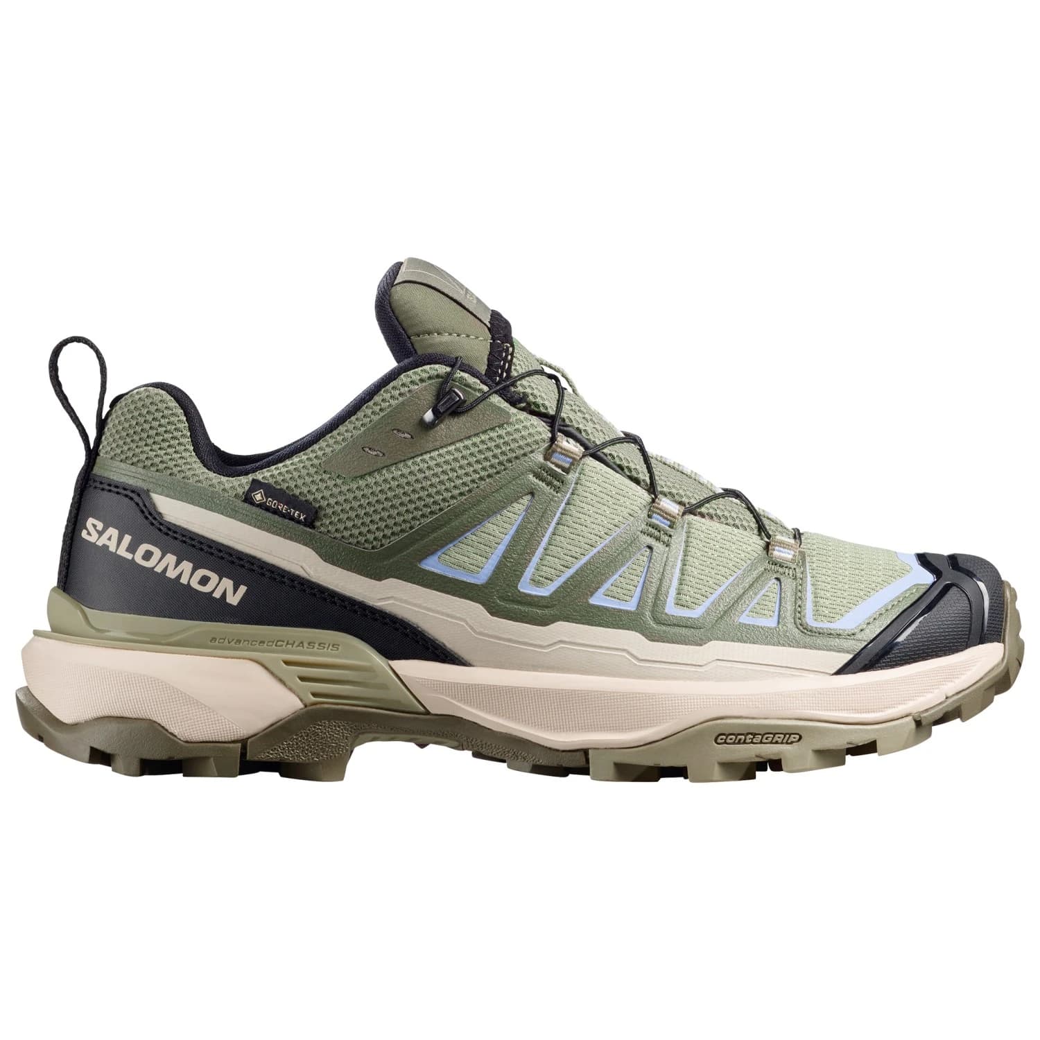 Дамски мултиспорт обувки Salomon Women's X Ultra 360 Edge GTX Multisport shoes - Tea / Deep Lichen Green / Brunnera Blue