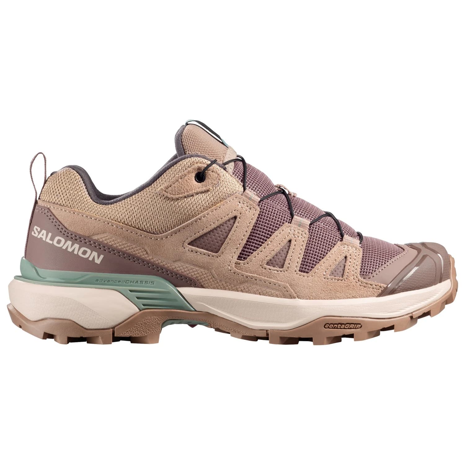 Дамски мултиспорт обувки Salomon Women's X Ultra 360 Leather Multisport shoes - Iron / Desert Tan / Green Milieu