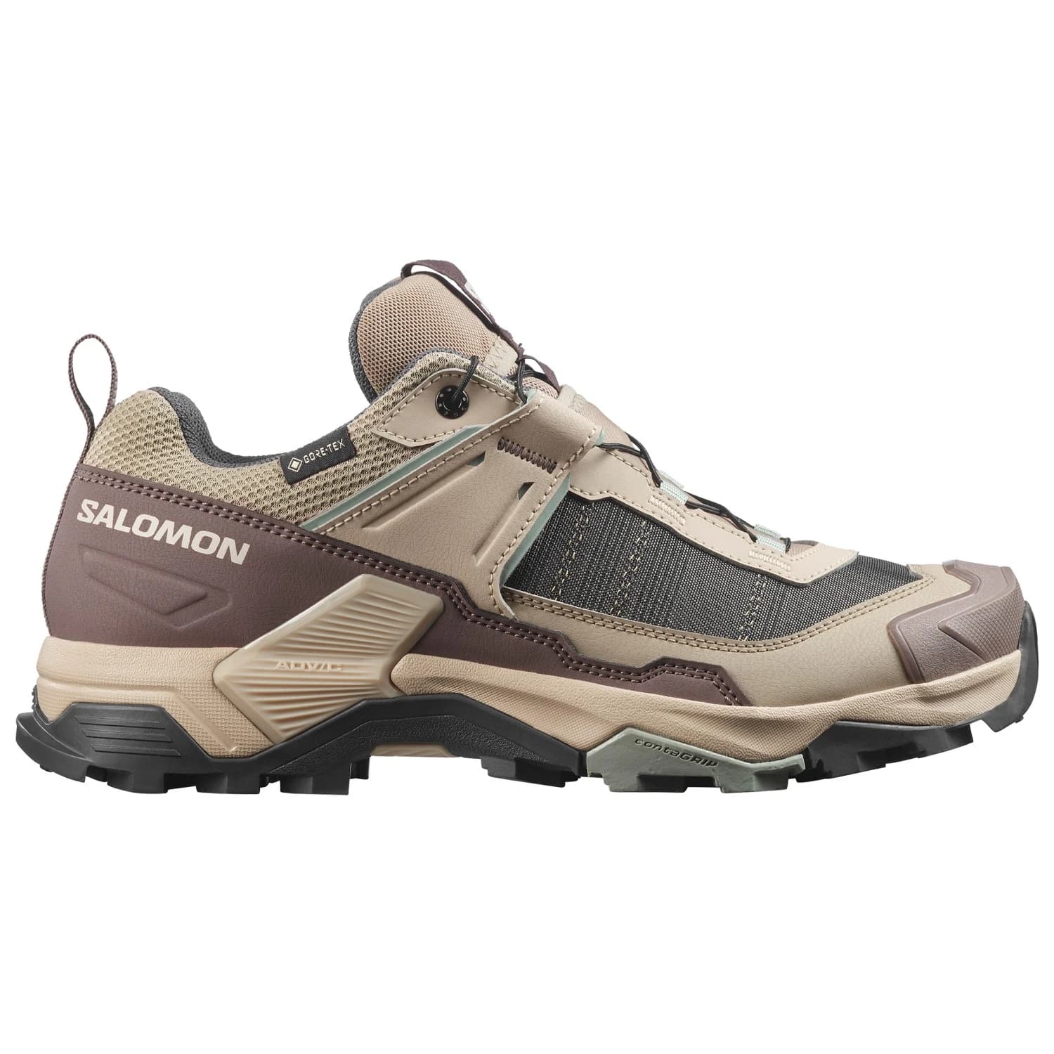 Дамски мултиспорт обувки Salomon Women's X Ultra 5 GORE-TEX Multisport shoes - Desert Tan / White Pepper / Green Milieu