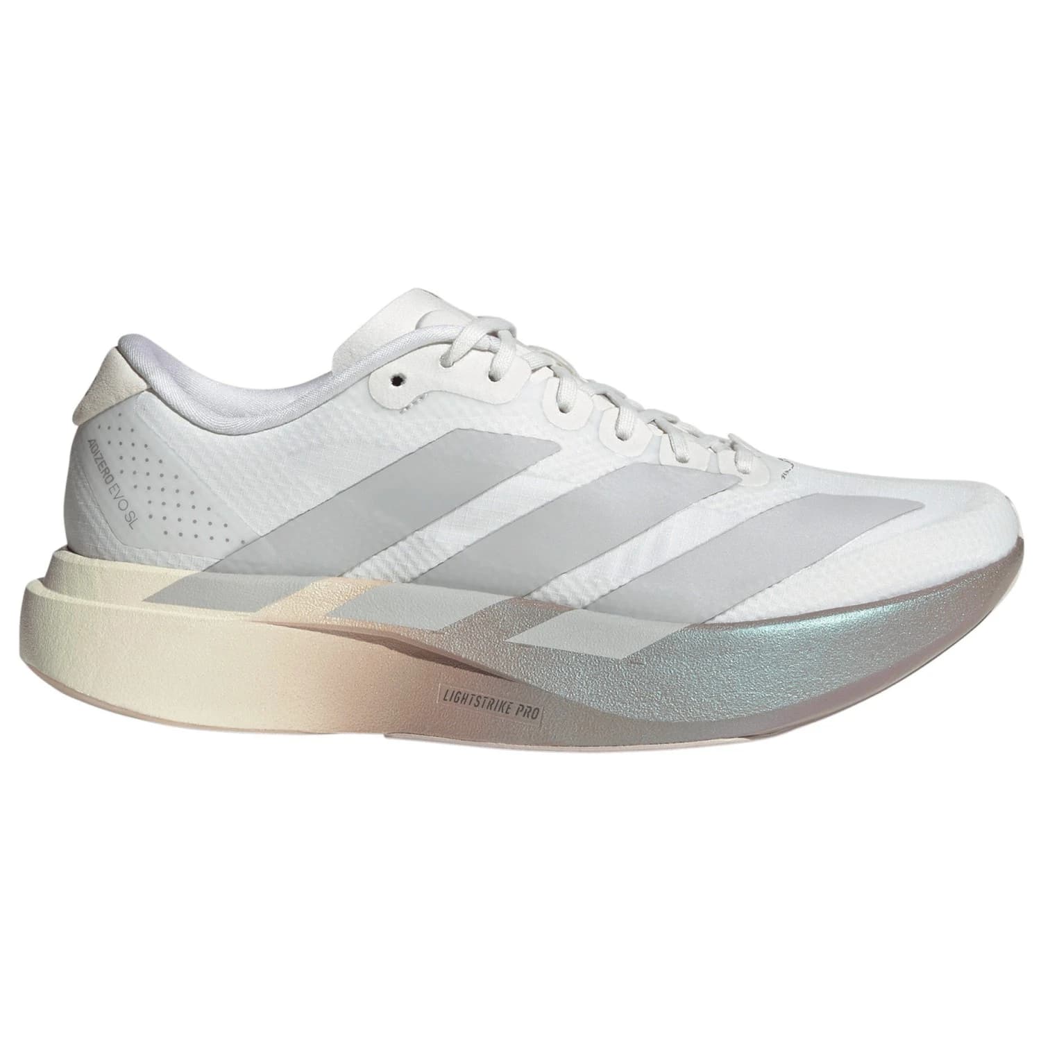 Дамски маратонки adidas Women's Adizero Evo SL Woven Running shoes - Crystal White / Grey Two / Matt Purple Metallic