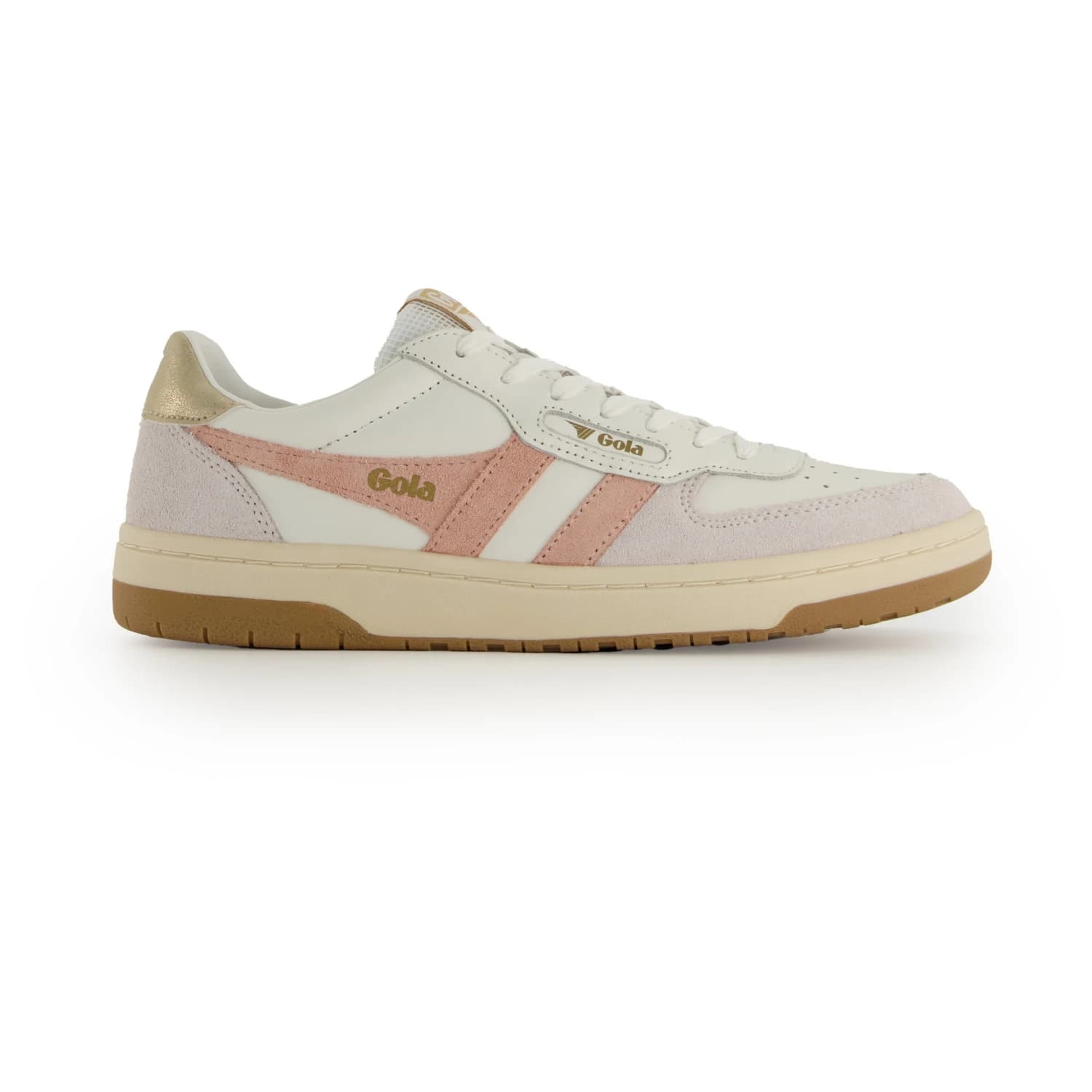 Дамски маратонки Gola Women's Hawk Sneakers - White / Pearl Pink / Gold