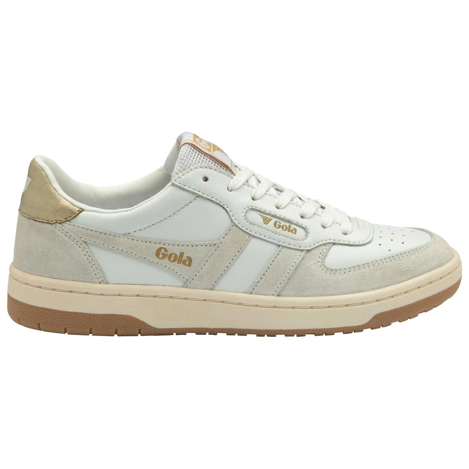 Дамски маратонки Gola Women's Hawk Sneakers - White / White / Gold