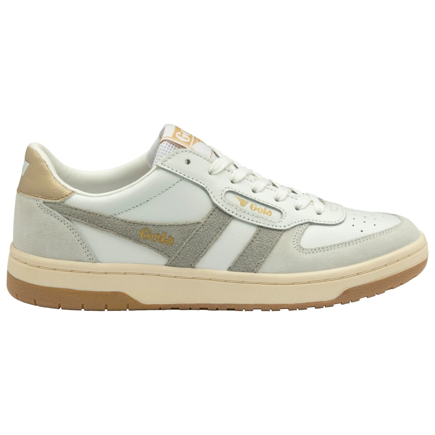 Дамски маратонки Gola Women's Hawk Sneakers - White / Light Grey / Gold