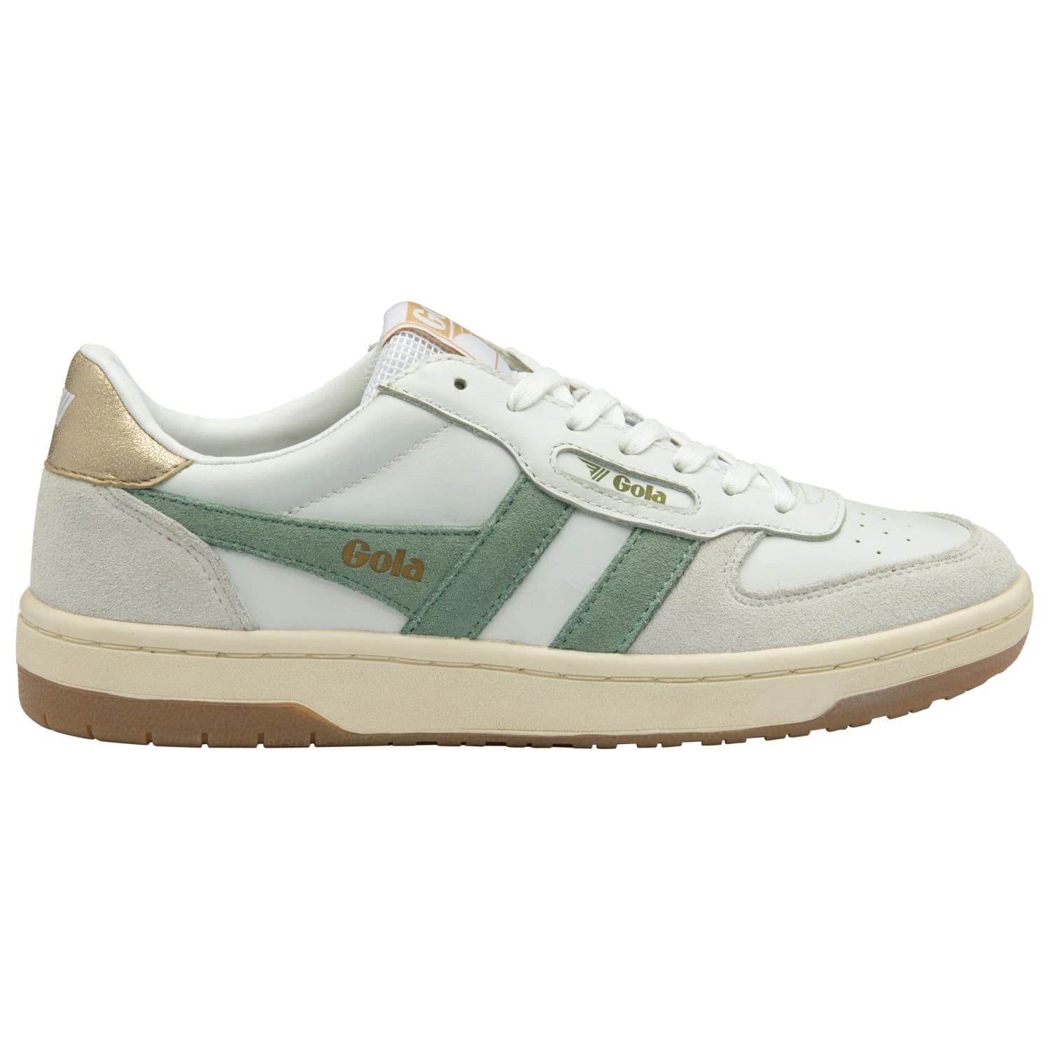Дамски маратонки Gola Women's Hawk Sneakers - White / Green Mist / Gold