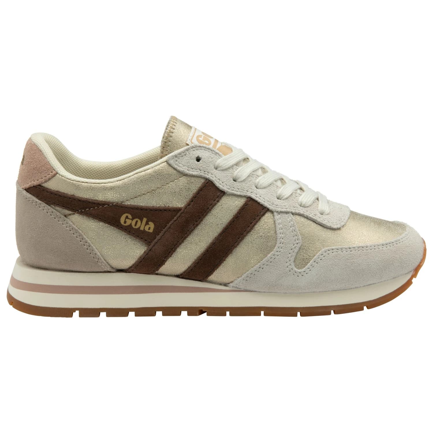 Дамски маратонки Gola Women's Daytona Blaze Sneakers - Gold / Dark Brown / Cameo