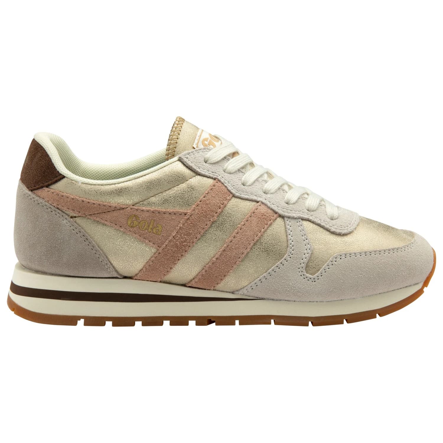 Дамски маратонки Gola Women's Daytona Blaze Sneakers - Gold / Cameo / Dark Brown
