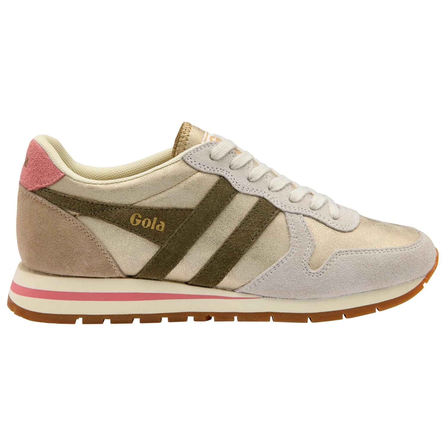 Дамски маратонки Gola Women's Daytona Blaze Sneakers - Gold / Khaki / Coral Pink