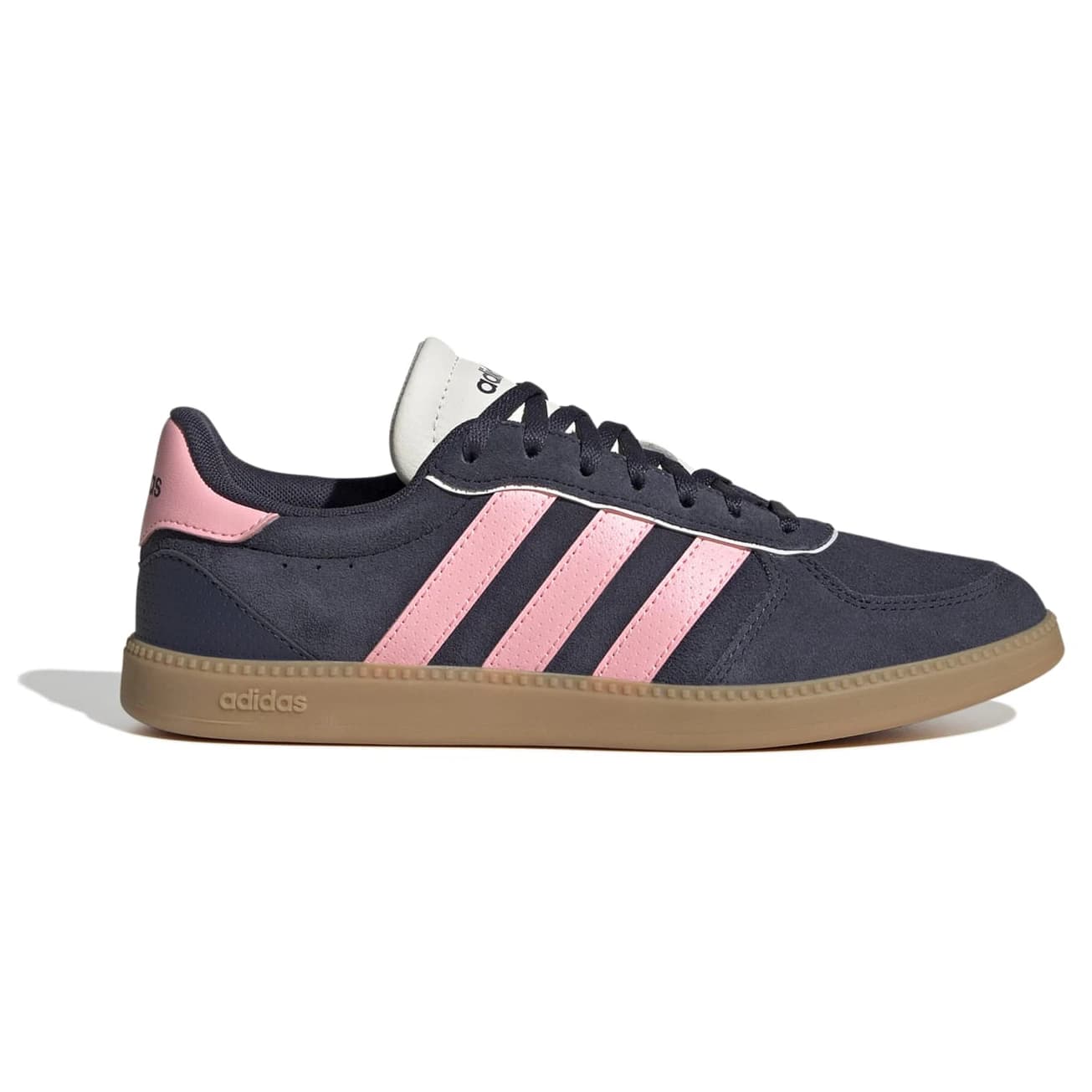 Дамски маратонки adidas Women's Breaknet Sleek Suede Sneakers - Shadow Navy / Pink Spark / Off White