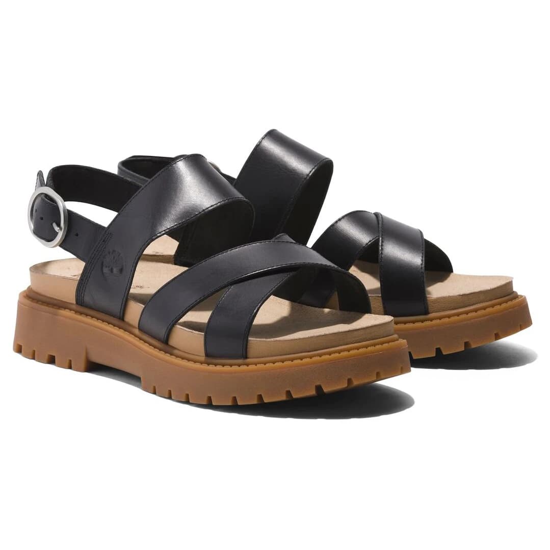 Дамски сандали Timberland Women's Clairemont Way Cross-Strap Sandal - Black Full Grain