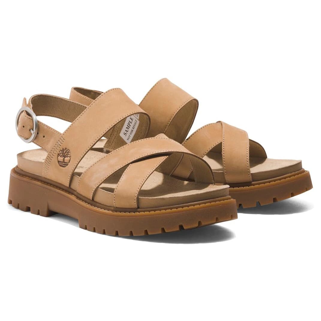 Дамски сандали Timberland Women's Clairemont Way Cross-Strap Sandal - Medium Beige Nubuck
