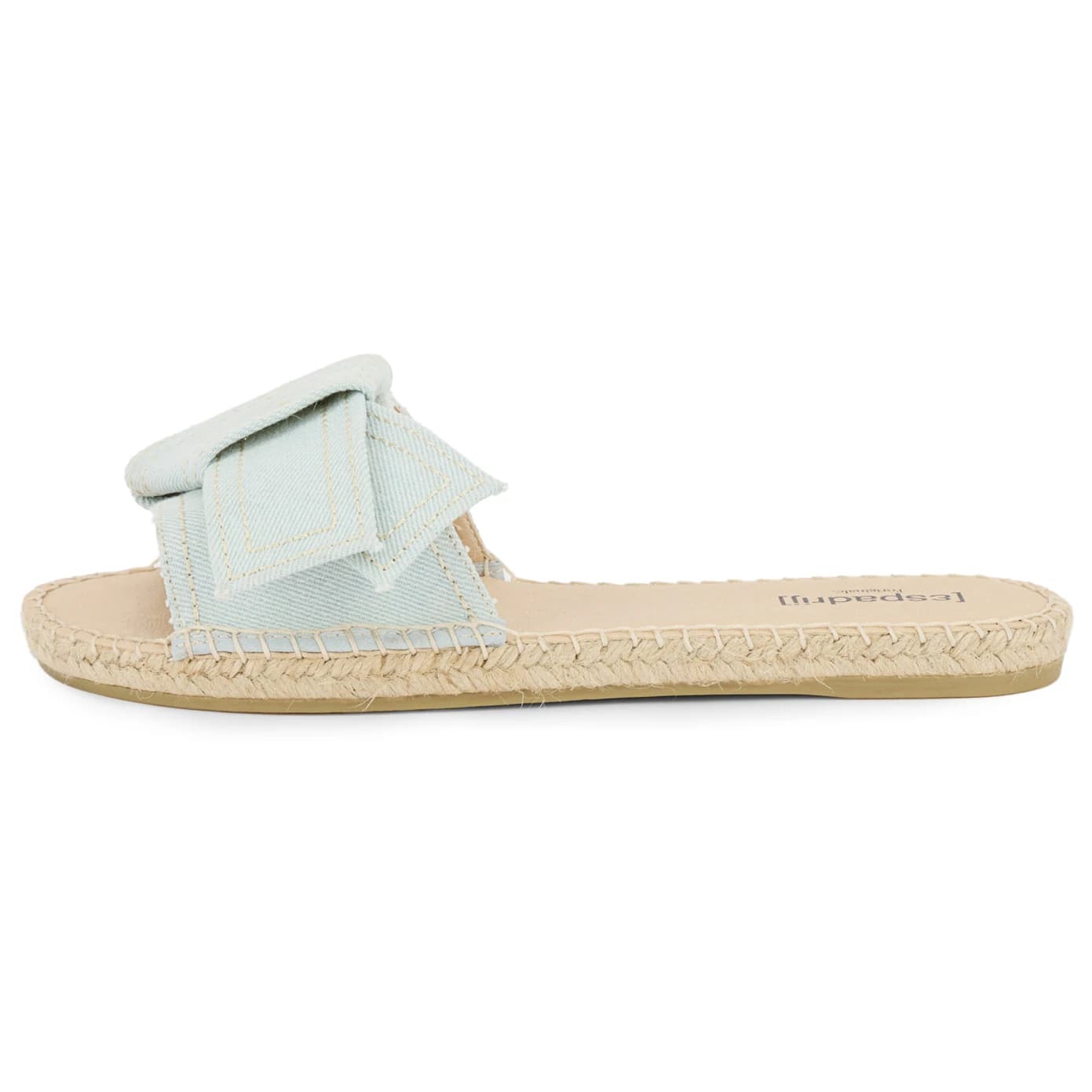Дамски сандали Espadrij Women's Plage Bow Jeans Sandals - Bleu Clair