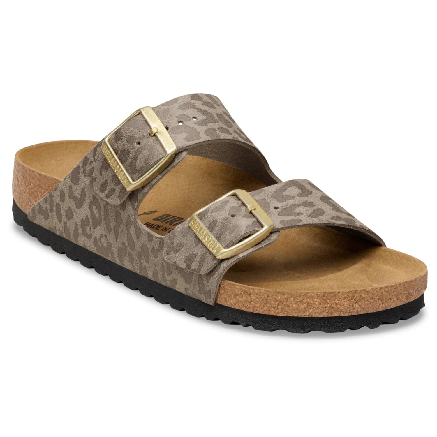 Дамски сандали Birkenstock Women's Arizona Synthetic Sandals - Leo Gray Taupe