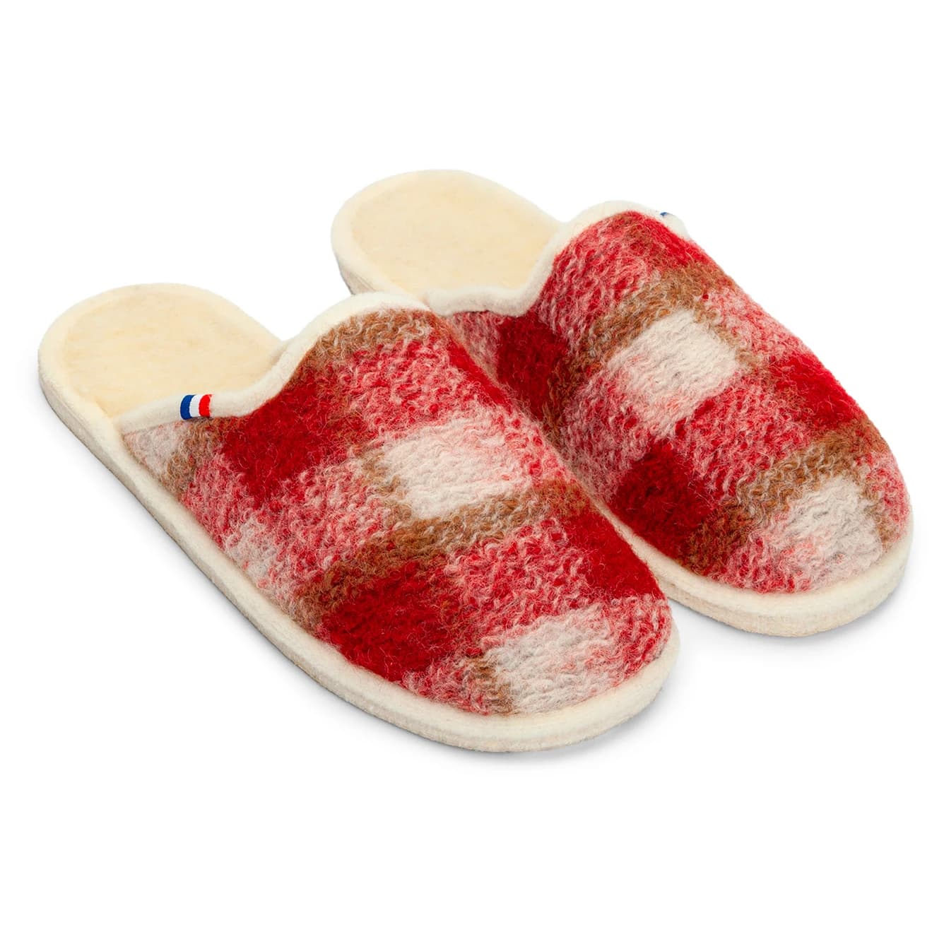 Дамски пантофи Espadrij Women's Chausson Woolcheck House slippers - Rouge Check Big