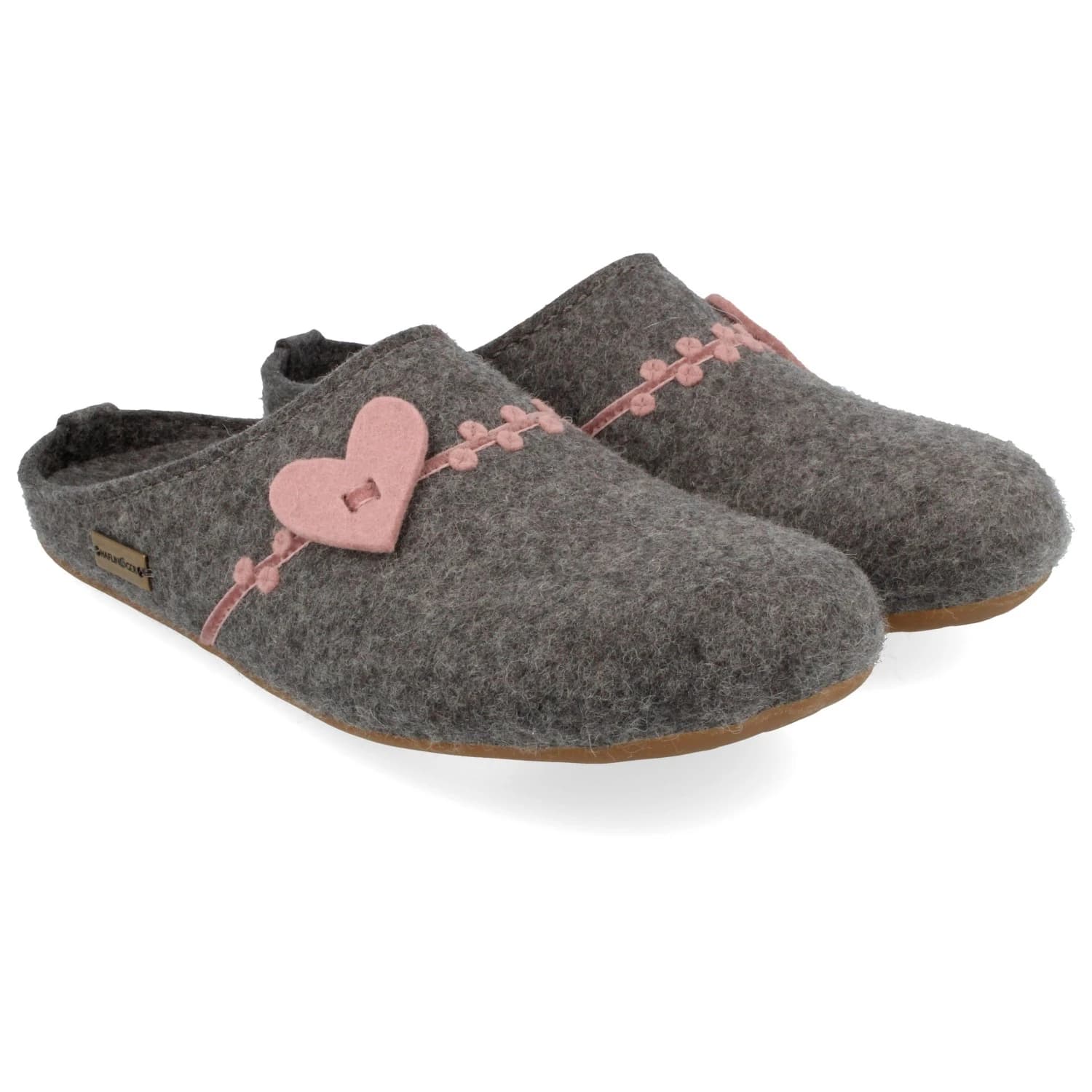 Дамски пантофи Haflinger Women's Everest Coeur Slippers - Anthracite