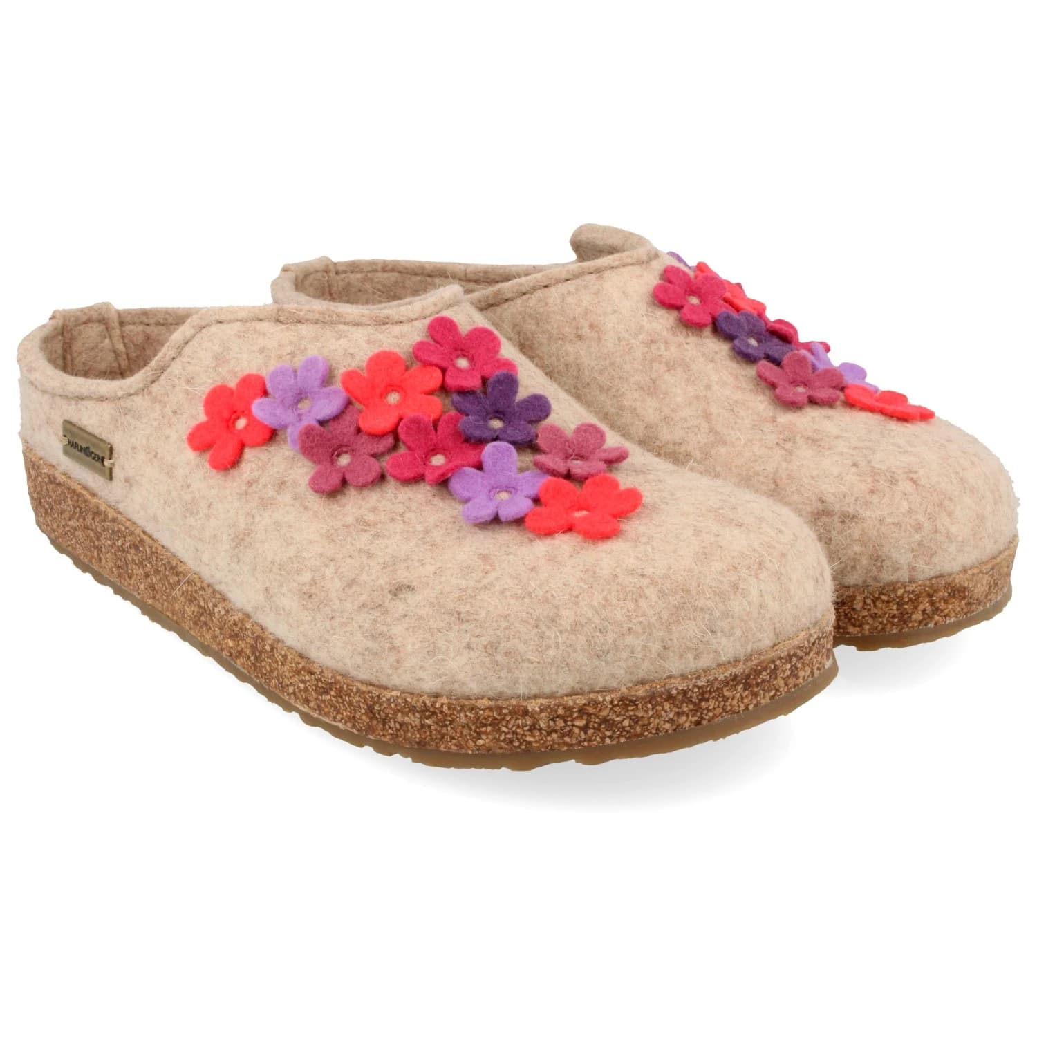 Дамски пантофи Haflinger Women's Grizzly Flores Slippers - Beige Melange