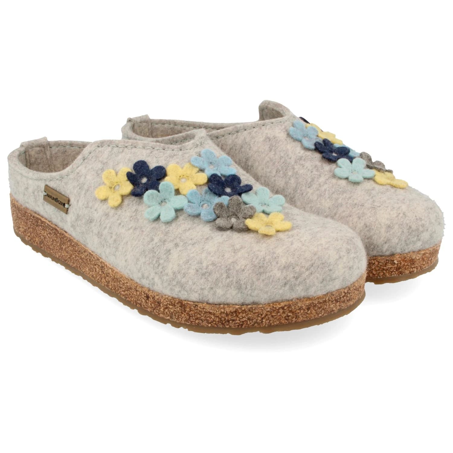 Дамски пантофи Haflinger Women's Grizzly Flores Slippers - Stone Grey Melange