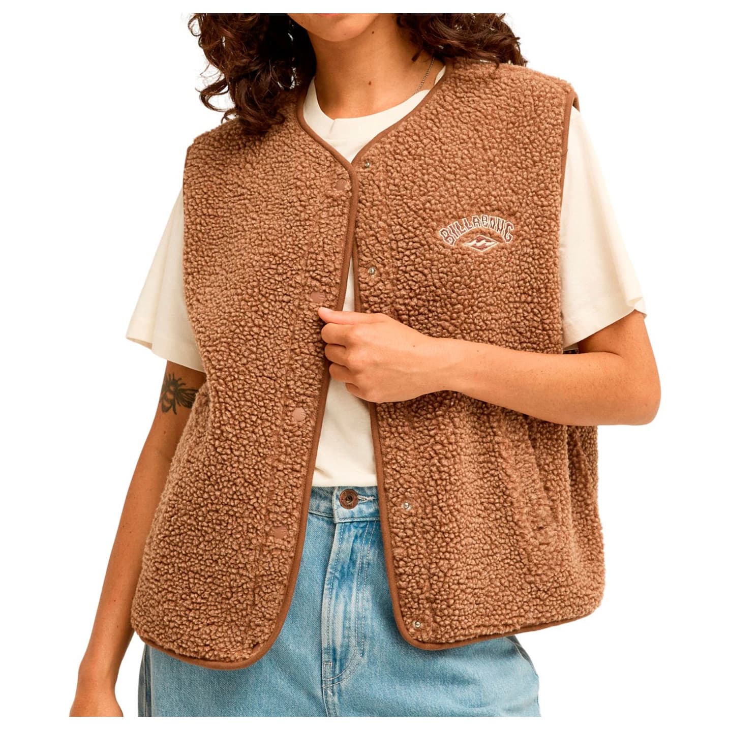Дамски поларен елек Billabong Women's Be Happy Vest Fleece vest - Brownstone